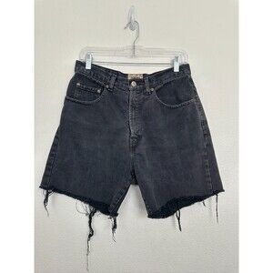 Vintage Chamonix Bermuda Dad Shorts Cutoff Black High Rise Cotton Women's Large